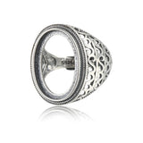Thai Silver Adjustable Band Ring Base for 13x19mm Cabochons