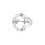925 Silver Adjustable Ring Base for 14mm Round Cabochons SR0178