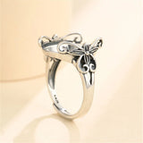 Thai Silver Oval Cabochon Ring Setting Antique Style Adjustable Base SR0349