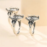 Thai Silver Oval Cabochon Ring Setting Antique Style Adjustable Base SR0349