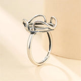 Thai Silver Oval Cabochon Ring Setting Adjustable Base