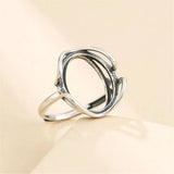 Thai Silver Oval Cabochon Ring Setting Adjustable Base