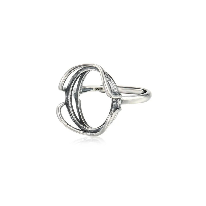 Thai Silver Oval Cabochon Ring Setting Adjustable Base