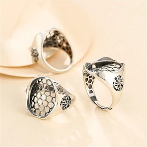 Thai Silver Adjustable Ring Setting for 15x20mm Cabochons