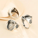 Thai Silver Adjustable Ring Setting for 15x20mm Cabochons