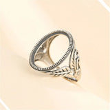 Thai Sterling Silver Adjustable Band Ring Base for 16x21mm Oval Cabochon
