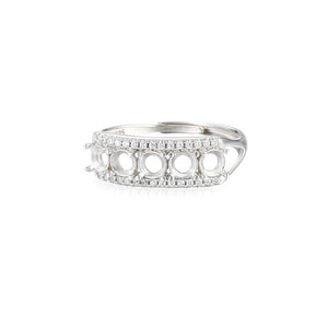 925 Silver Adjustable Ring Setting for 3mm Round Stones SR0158