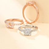925 Silver Zircon Adjustable Ring Blank for 4x4mm Gemstones SR0115