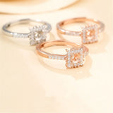 925 Silver Zircon Adjustable Ring Blank for 4x4mm Gemstones SR0115