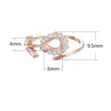 925 Silver Teardrop Cabochon Ring Setting, Zircon Adjustable Ring