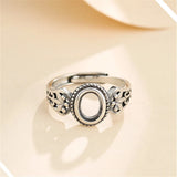 5.5x7.5mm Oval Cabochon Ring Setting Thai Silver Adjustable Band SR0027