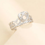 Crown Shape Ring Base 925 Silver Adjustable Ring Blank SR0366