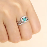 Crown Shape Ring Base 925 Silver Adjustable Ring Blank SR0366