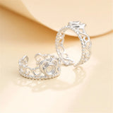 Crown Shape Ring Base 925 Silver Adjustable Ring Blank SR0366