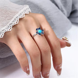 925 Silver Enamel Flower Ring Base for 5mm Round Cabochons