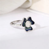 925 Silver Enamel Flower Ring Base for 5mm Round Cabochons
