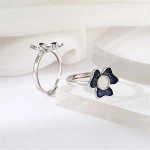 925 Silver Enamel Flower Ring Base for 5mm Round Cabochons