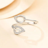 925 Silver Zircon Adjustable Ring Base for 5x7mm Oval Cabochons