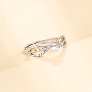 Adjustable Ring Base for 6mm Beads or Pearls Plated 925 Silver SR0130