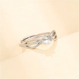 Adjustable Ring Base for 6mm Beads or Pearls Plated 925 Silver SR0130