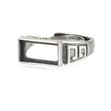 Adjustable Thai Sterling Silver Ring Setting for 6x12mm Cabochons