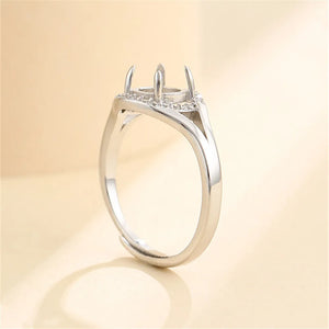 925 Silver Adjustable Ring Base for 6mm Cabochons