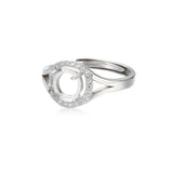 925 Silver Adjustable Ring Base for 6mm Cabochons