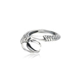 Adjustable Thai Silver Eagle Claw Ring Setting for 8-10mm Beads