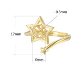 Adjustable Star Shape 925 Silver Ring Base for 8mm-10mm Beads or Pearls