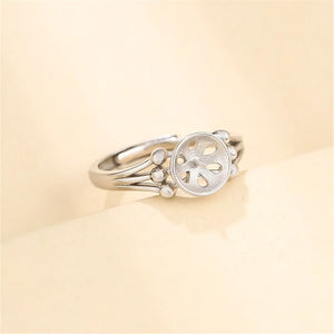Adjustable 925 Silver Ring Setting for 8mm-10mm Beads or Pearls