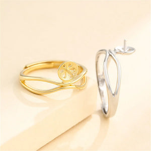 925 Silver Adjustable Ring Base for 8-10mm Beads/Pearls SR0111