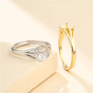 Adjustable 925 Silver Ring Setting for 8-10mm Beads or Pearls