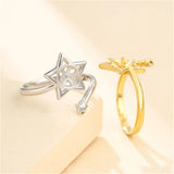 Adjustable Star Shape 925 Silver Ring Base for 8mm-10mm Beads or Pearls