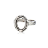 Antique Style Oval Cabochon Ring Setting Thai Sterling Silver Adjustable Base