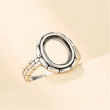 Antique Style Oval Cabochon Ring Setting Thai Sterling Silver Adjustable Base