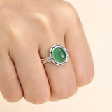 Antique Style Oval Cabochon Ring Setting Thai Sterling Silver Adjustable Base