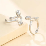 Rabbit Shape Adjustable Ring Base 925 Silver Zircon SR0099