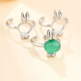 Rabbit Shape Adjustable Ring Base 925 Silver Zircon SR0099