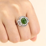 925 Silver Zircon Adjustable Ring Base for 8x10mm Oval Cabochons SR0206