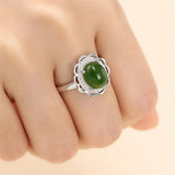 925 Silver Zircon Adjustable Ring Base for 8x10mm Oval Cabochons