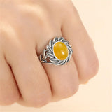 Thai Silver Adjustable Ring Setting for 8x10mm Oval Cabochons