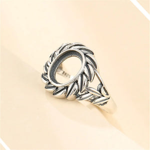 Thai Silver Adjustable Ring Setting for 8x10mm Oval Cabochons