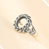 Thai Silver Adjustable Ring Setting for 8x10mm Oval Cabochons