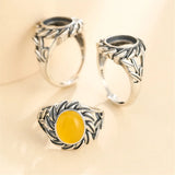 Thai Silver Adjustable Ring Setting for 8x10mm Oval Cabochons