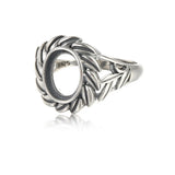 Thai Silver Adjustable Ring Setting for 8x10mm Oval Cabochons