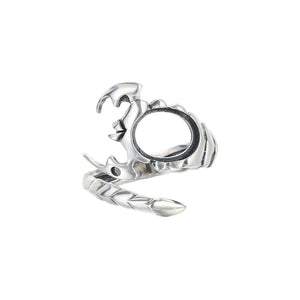Scorpion Shape Ring Blank Thai Silver Adjustable Base SR0278