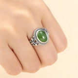 Thai Silver Adjustable Band Ring Base for 8x11mm Cabochons SR0014