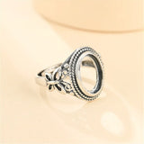 Thai Silver Adjustable Band Ring Base for 8x11mm Cabochons SR0014