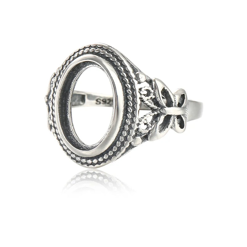 Thai Silver Adjustable Band Ring Base for 8x11mm Cabochons SR0014