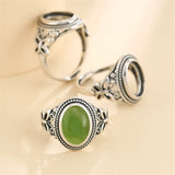 Thai Silver Adjustable Band Ring Base for 8x11mm Cabochons SR0014